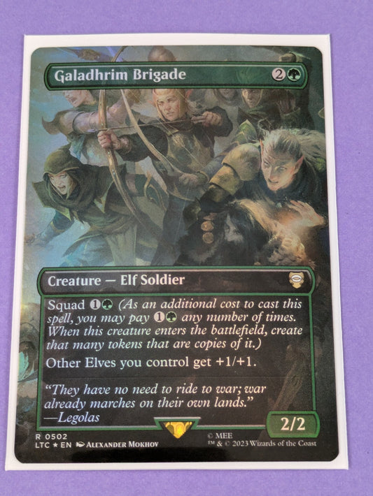 MTG: The Lord of the Rings: Galadhrim Brigade Borderless Foil #0502 Rare - NM