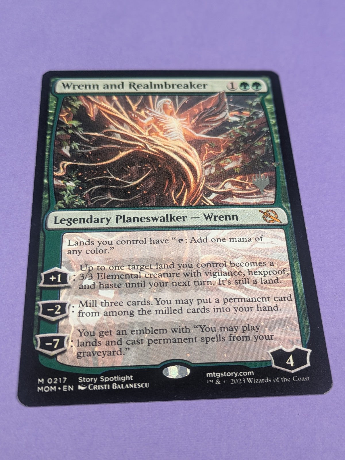 MTG Magic: March of the Machine: Promos: Wrenn and Realmbreaker #0217 Mythic NM