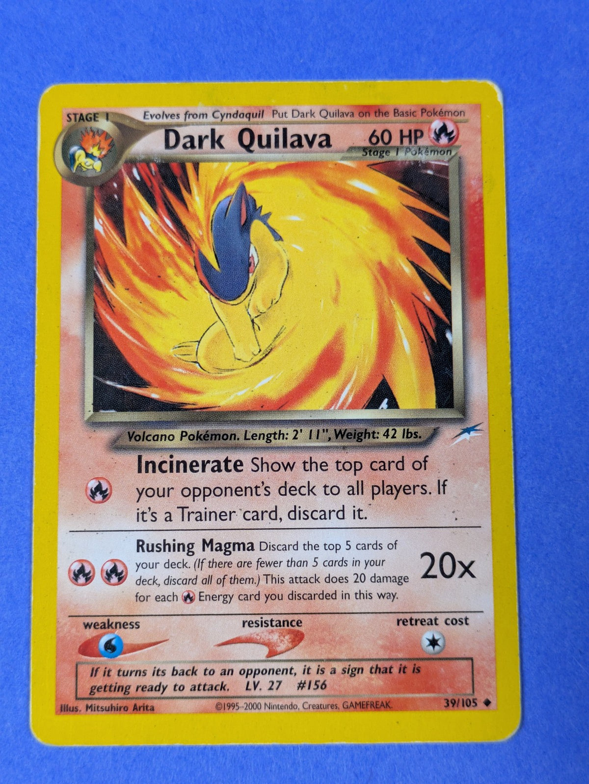 Dark Quilava - 39/105 - Uncommon Unlimited Neo Destiny - Pokemon Card - MP