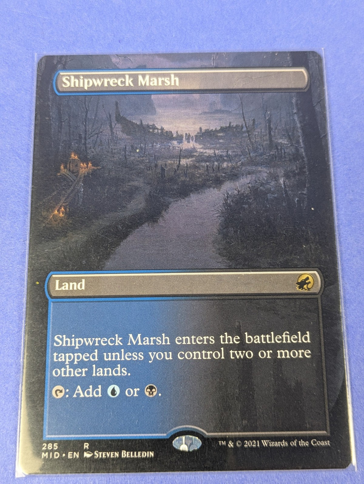 MTG Magic: Innistrad: Midnight Hunt: Shipwreck Marsh - Borderless #285 Rare - NM