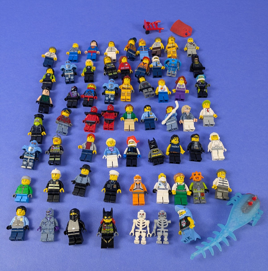 Lego Minifigure Bundle: 62 Assorted Minifigures 100% Authentic LEGO!