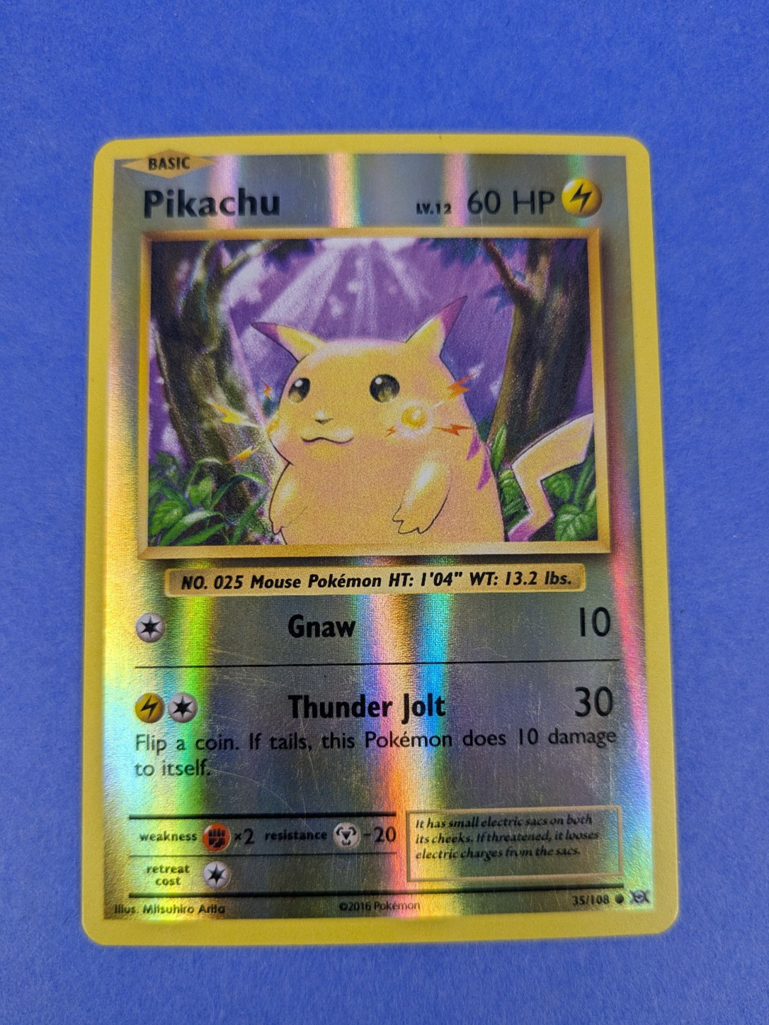 Pikachu - 35/108 - Common Reverse Holo Evolutions - Pokemon Card - LP