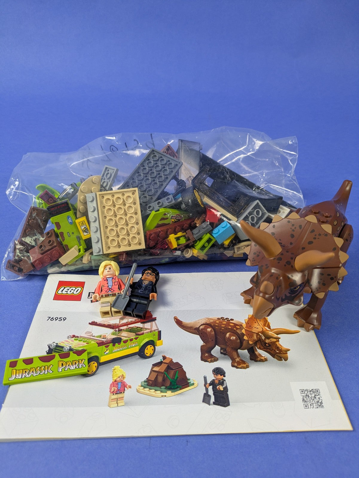 LEGO Jurassic World Triceratops Research 76959 Complete Set Pre-Owned
