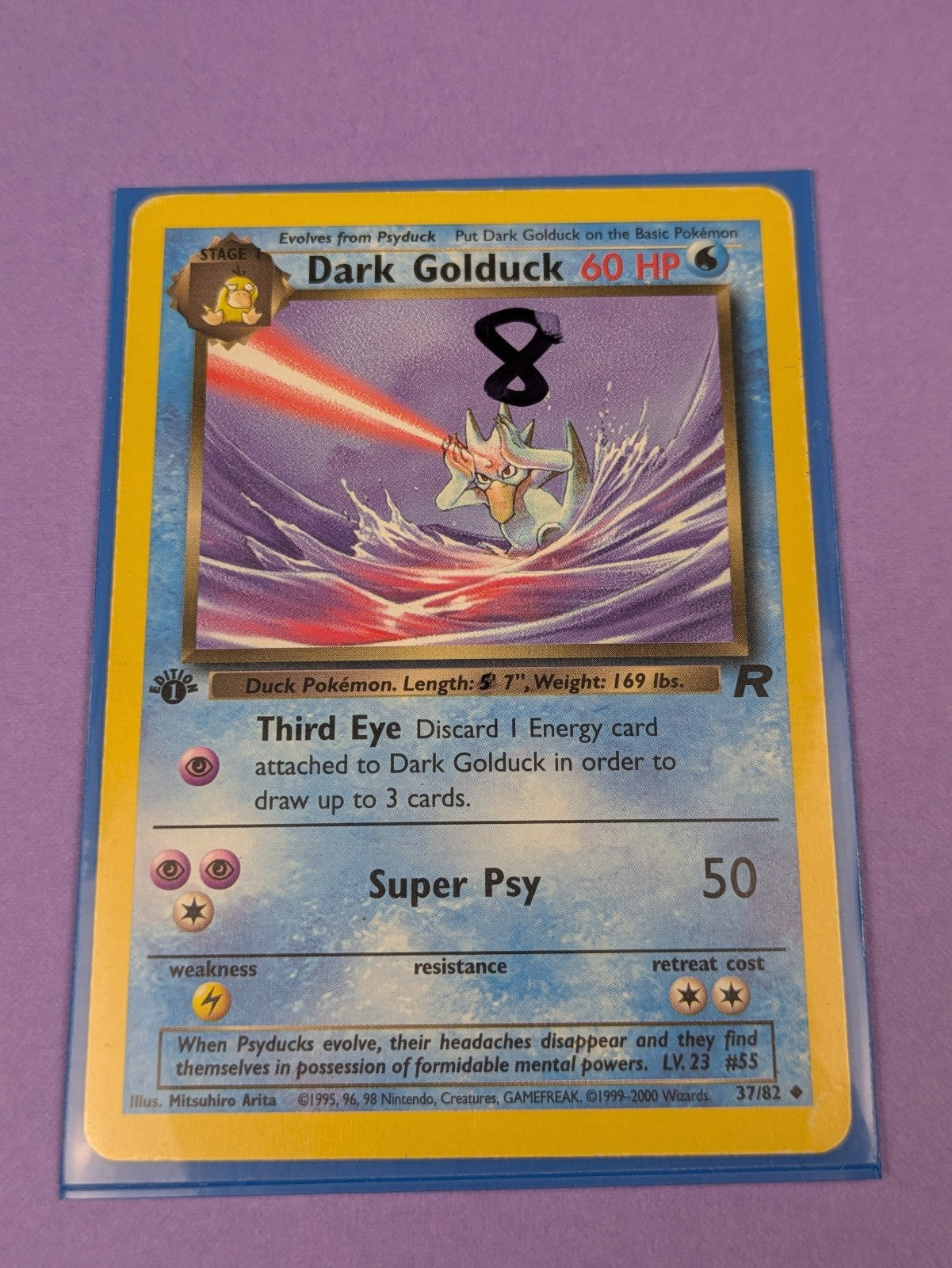 Dark Golduck - 37/82 - Uncommon - 1st Edition Team Rocket  - Pokemon Card - MP