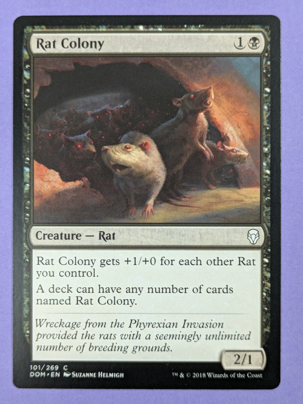 MTG Magic The Gathering: Dominaria: Rat Colony #101/269 Common - NM