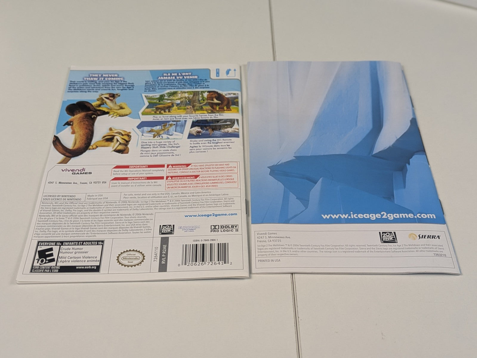 Ice Age 2: The Meltdown (Nintendo Wii, 2006) CIB