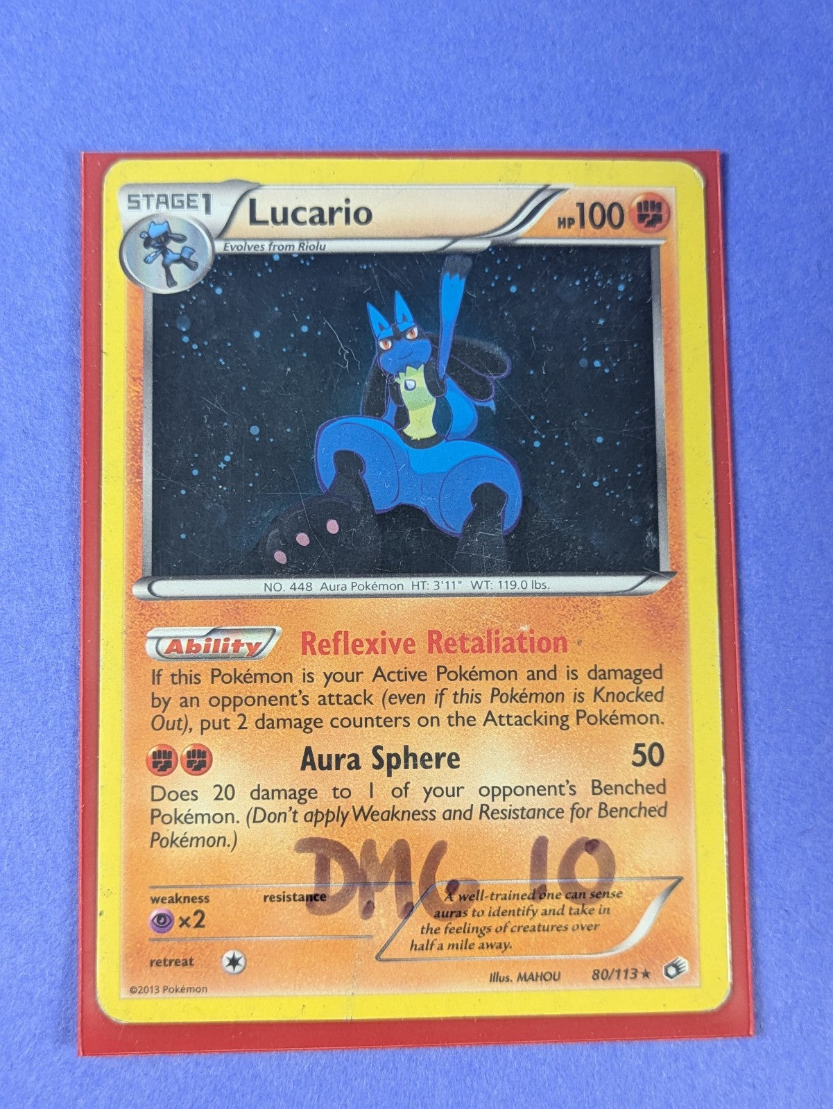 Lucario - 80/113 - Alternate Holo Promo Legendary Treasure - Pokemon Card - DMG