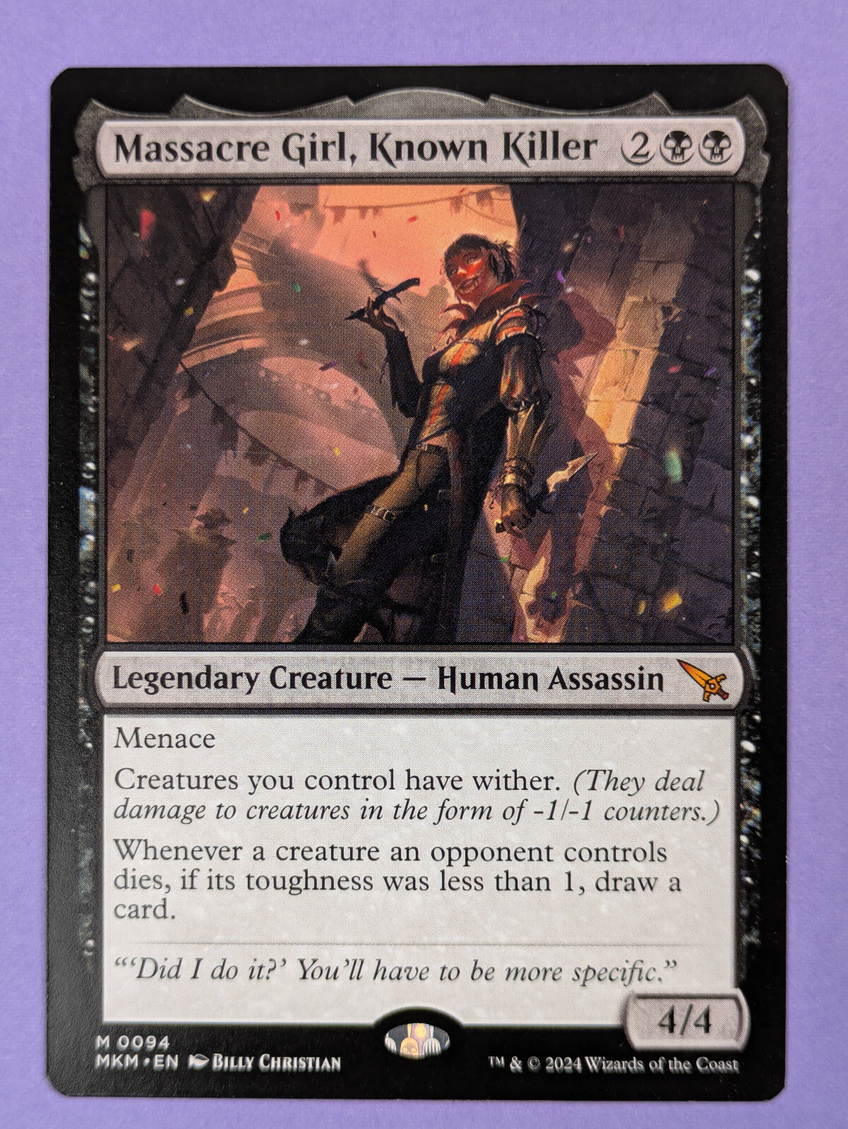 MTG Magic: Murders at Karlov Manor: Massacre Girl, Known Killer #0094 Rare - NM
