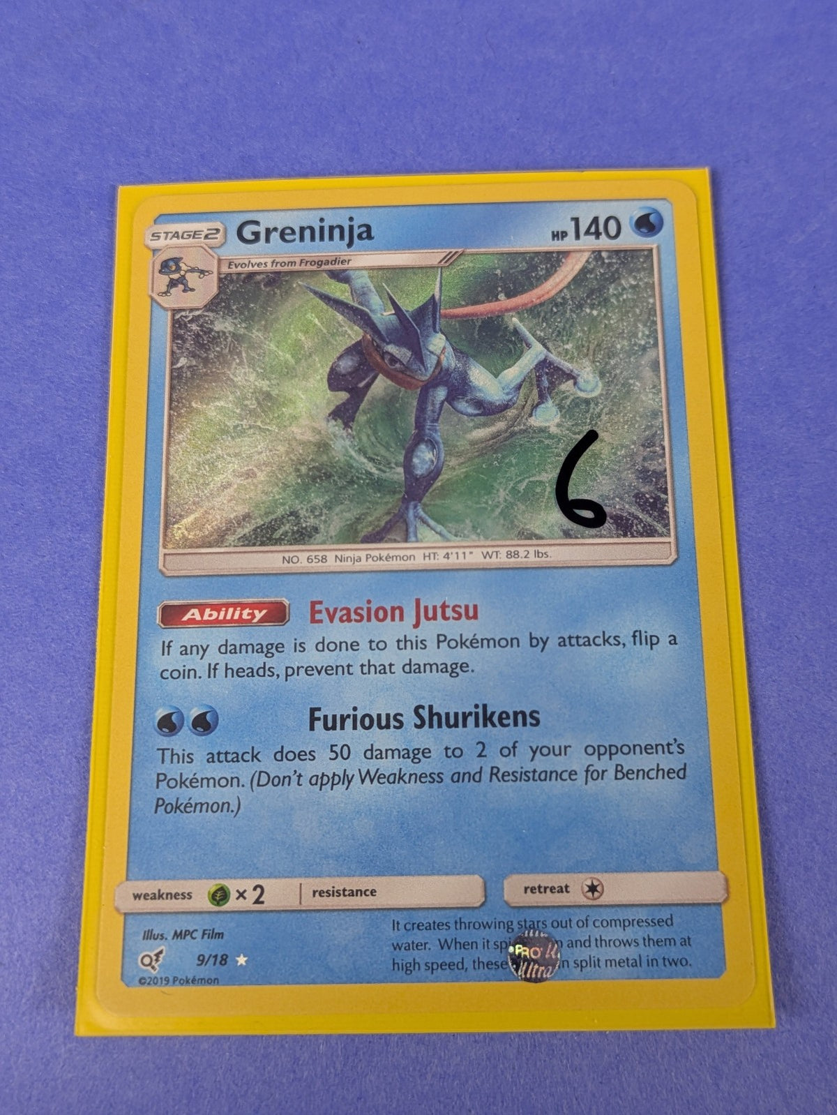 Greninja - 9/18 - Rare Ultra Detective Pikachu - Pokemon Card - LP