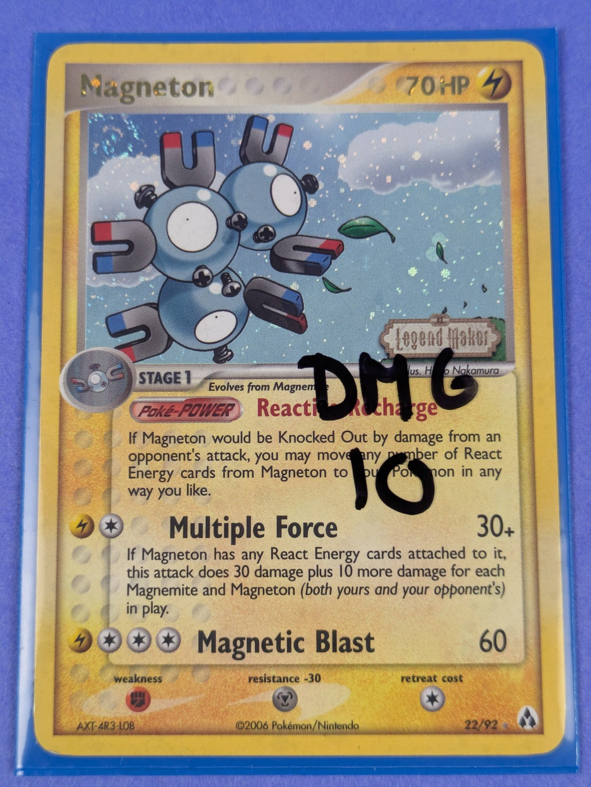 Magneton - 22/92 - Rare Reverse Holo Legend Maker - Pokemon - DMG