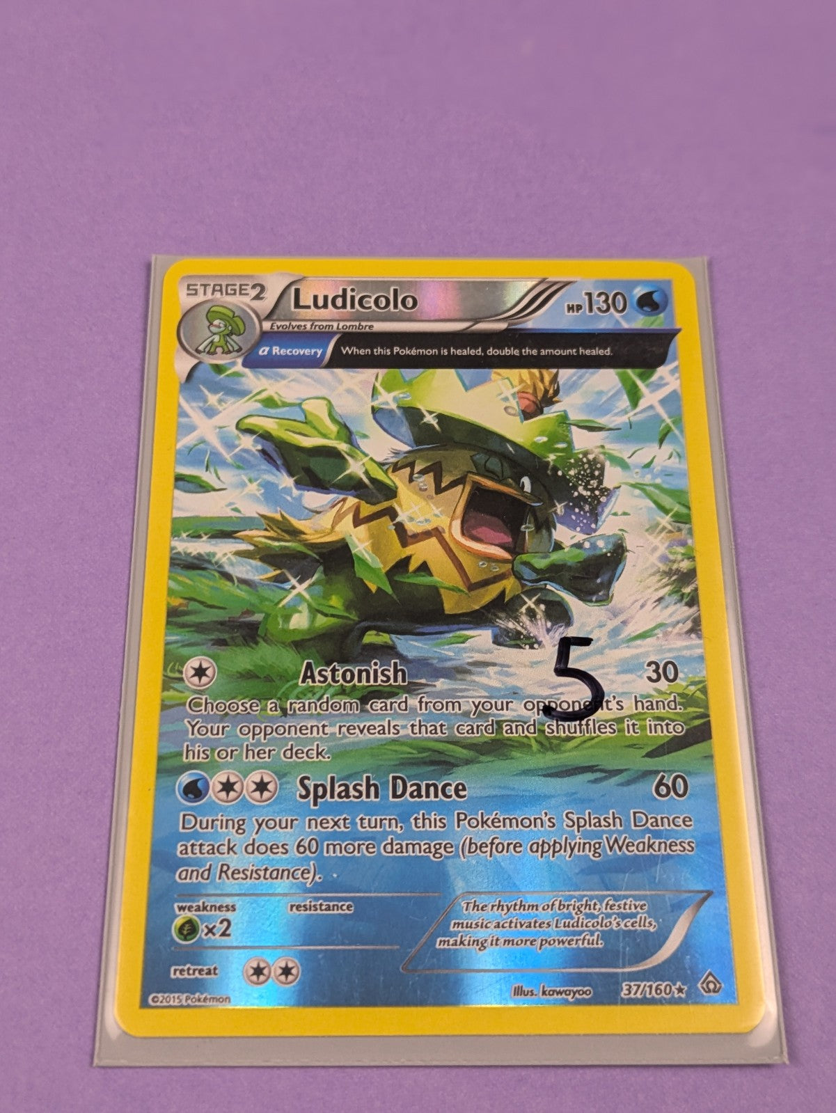 Ludicolo - 37/160 - Rare Reverse Holo Primal Clash - Pokemon Card - NM