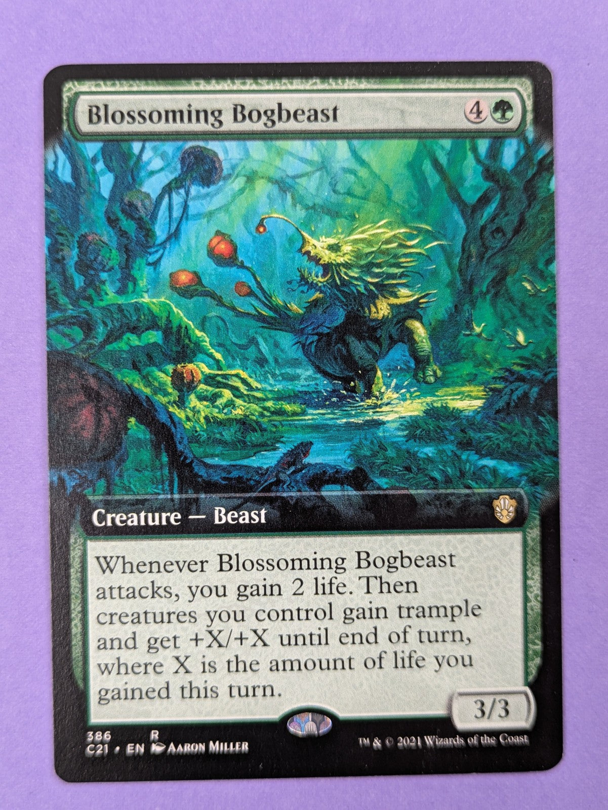 MTG Magic: Commander 2021: Blossoming Bogbeast Extended Art #386 Rare - NM