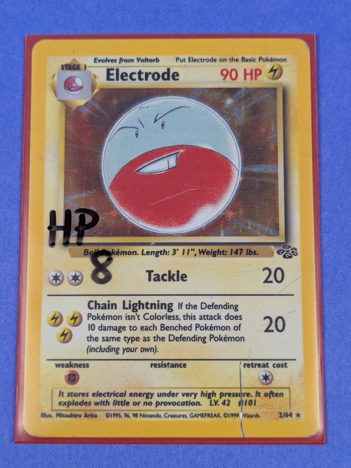Electrode - 2/64 - Holo Unlimited Jungle - Pokemon Card - HP