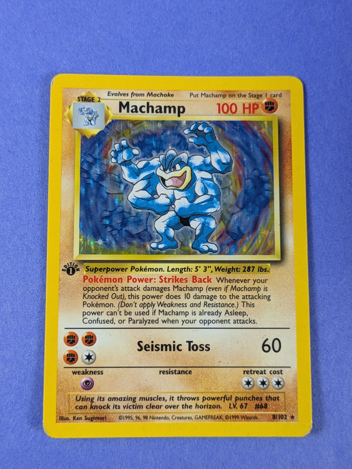 Machamp - 8/102 - Holo Base Set Shadow 1st Edition - Pokemon - HP