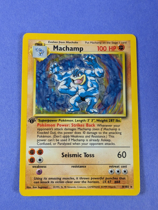 Machamp - 8/102 - Holo Base Set Shadow 1st Edition - Pokemon - HP