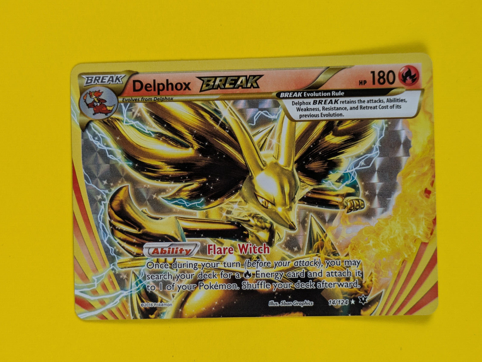 Delphox Break - 14/124 - Break Rare Fates Collide - Pokemon Card - NM