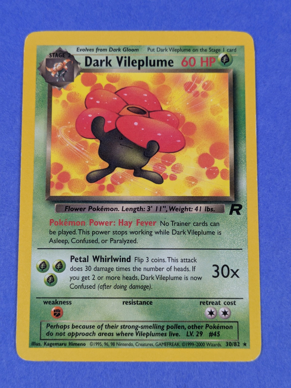 Dark Vileplume - 30/82 - Rare Unlimited Team Rocket - Pokemon Card - MP