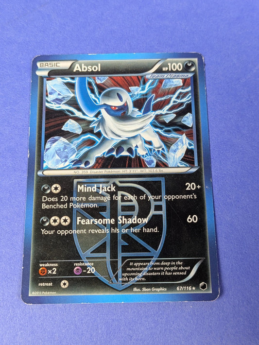 Absol - 67/116 - Rare Holo Plasma Freeze - Pokemon Card - LP