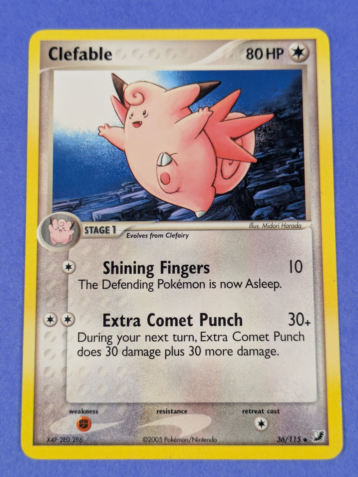 Clefable - 36/115 - Uncommon Holo Unseen Forces - Pokemon Card - LP