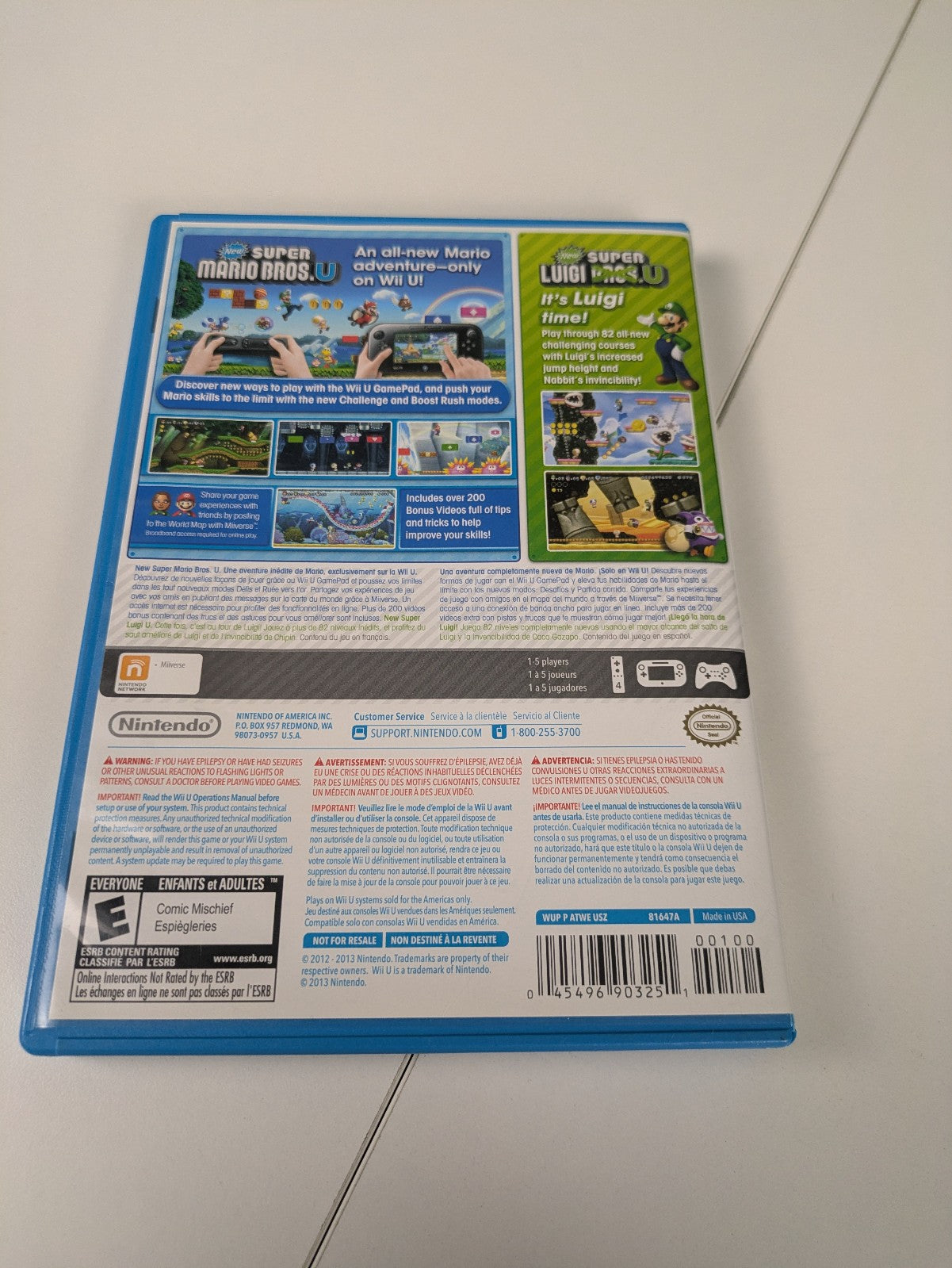 New Super Mario Bros. U + New Super Luigi U (Nintendo Wii U, 2013) CIB