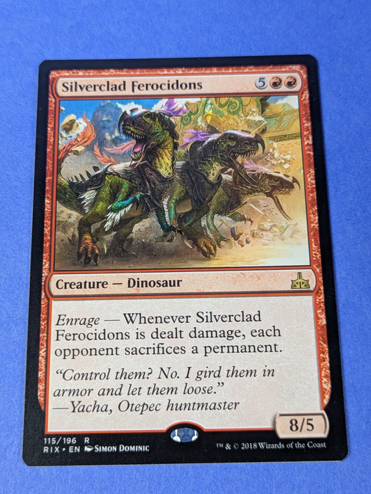 MTG Magic: Rivals of Ixalan: Silverclad Ferocidons #115/196 Rare - NM