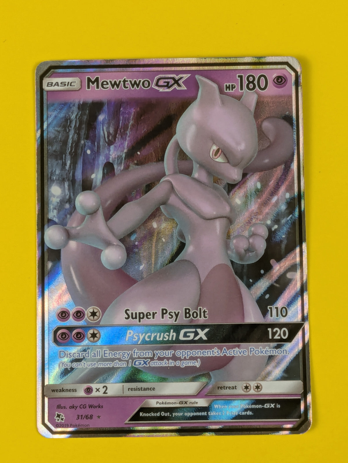 Mewtwo GX - 31/68 - Ultra Rare Hidden Fates - Pokemon Card - NM