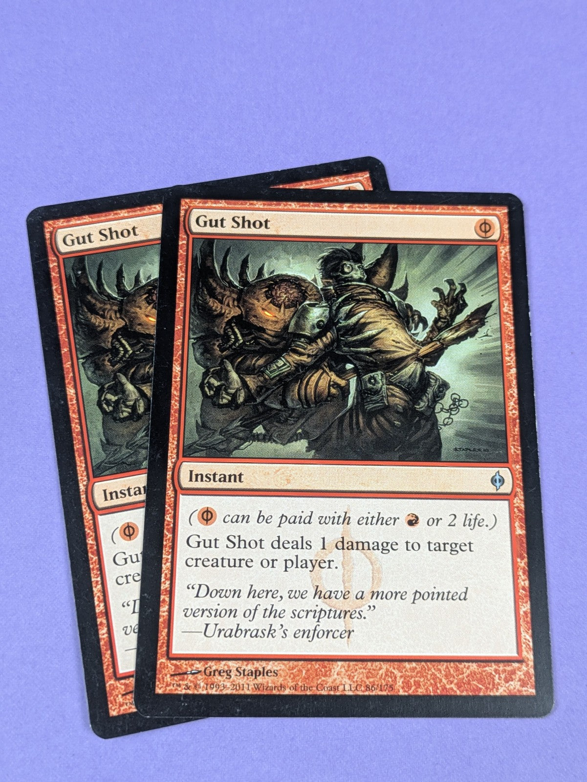 MTG Magic: New Phyrexia: Gut Shot #86/175 Uncommon - LP