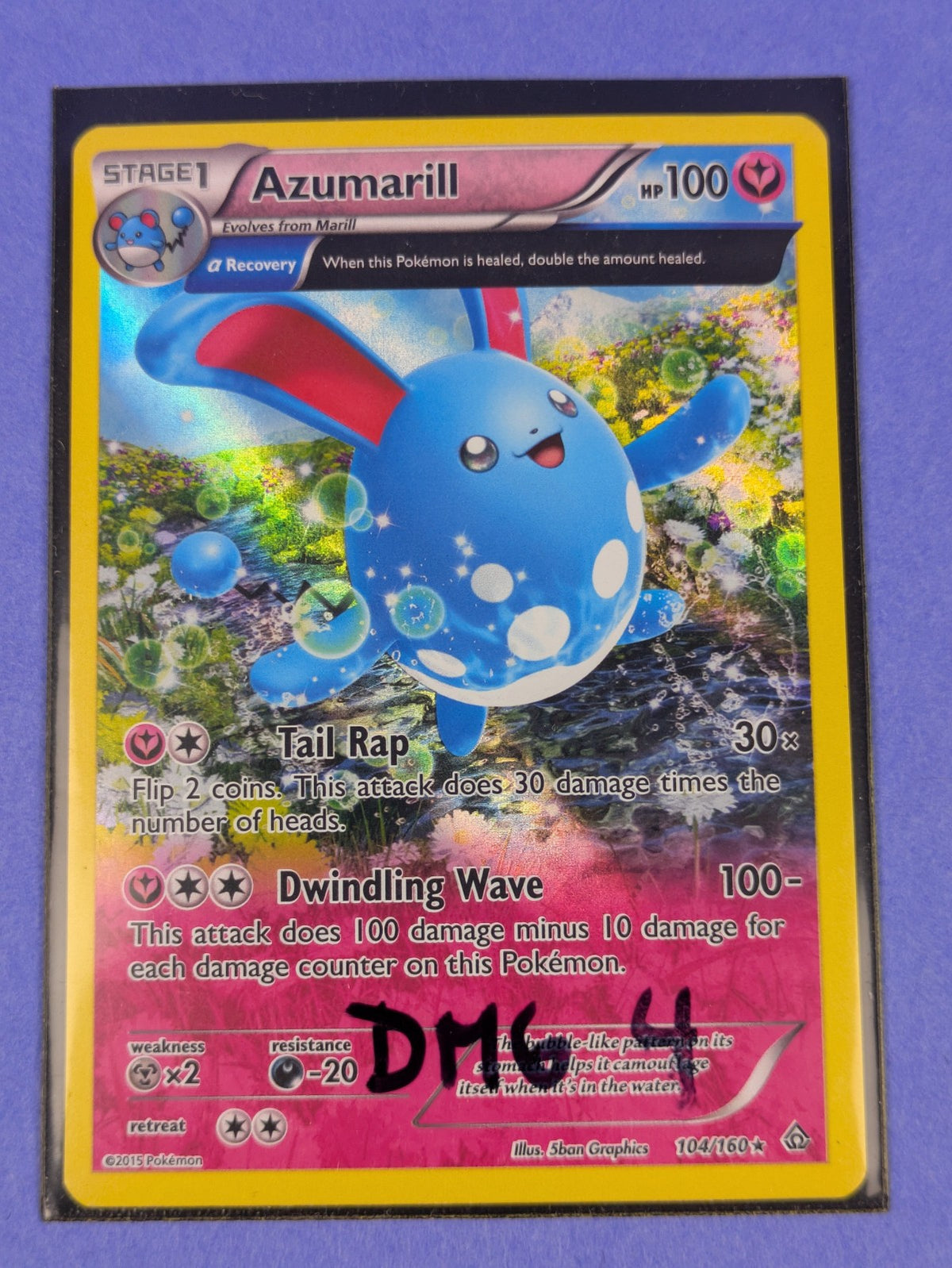Azumarill - 104/160 - Holo Rare Primal Clash - Pokemon Card - DMG