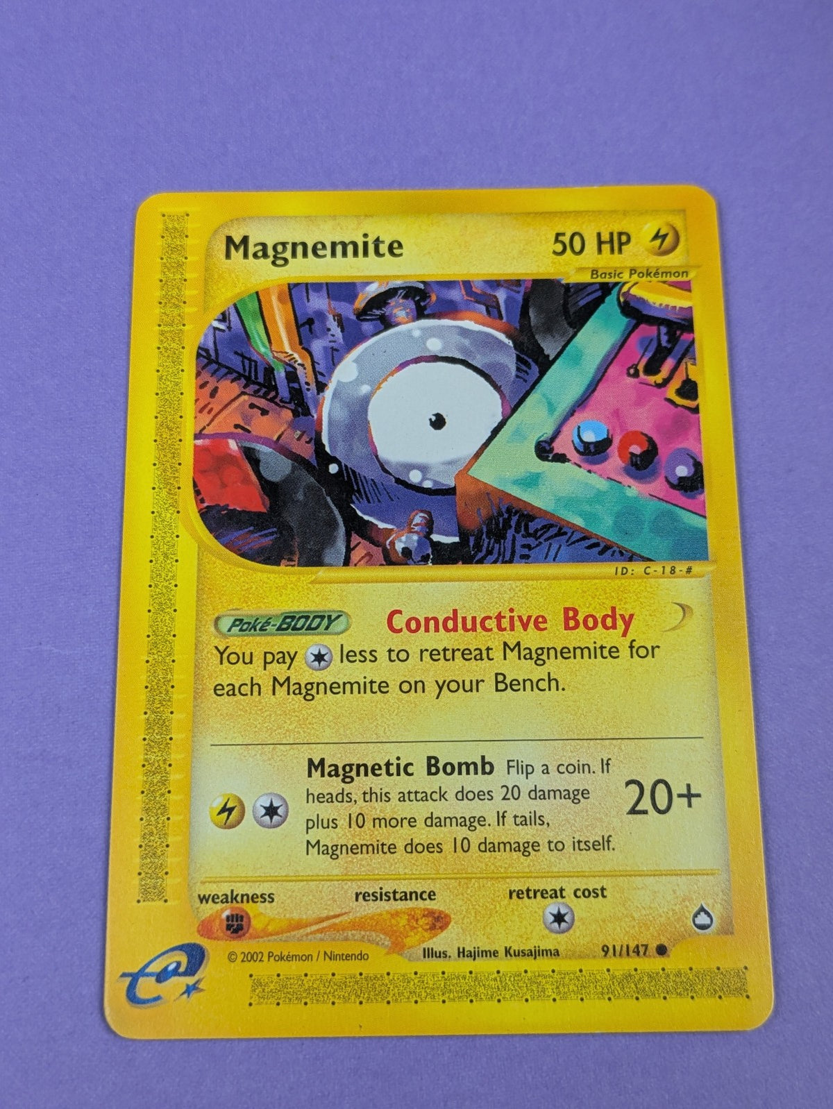 Magnemite - 91/147 - Common Aquapolis - Pokemon Card - NM