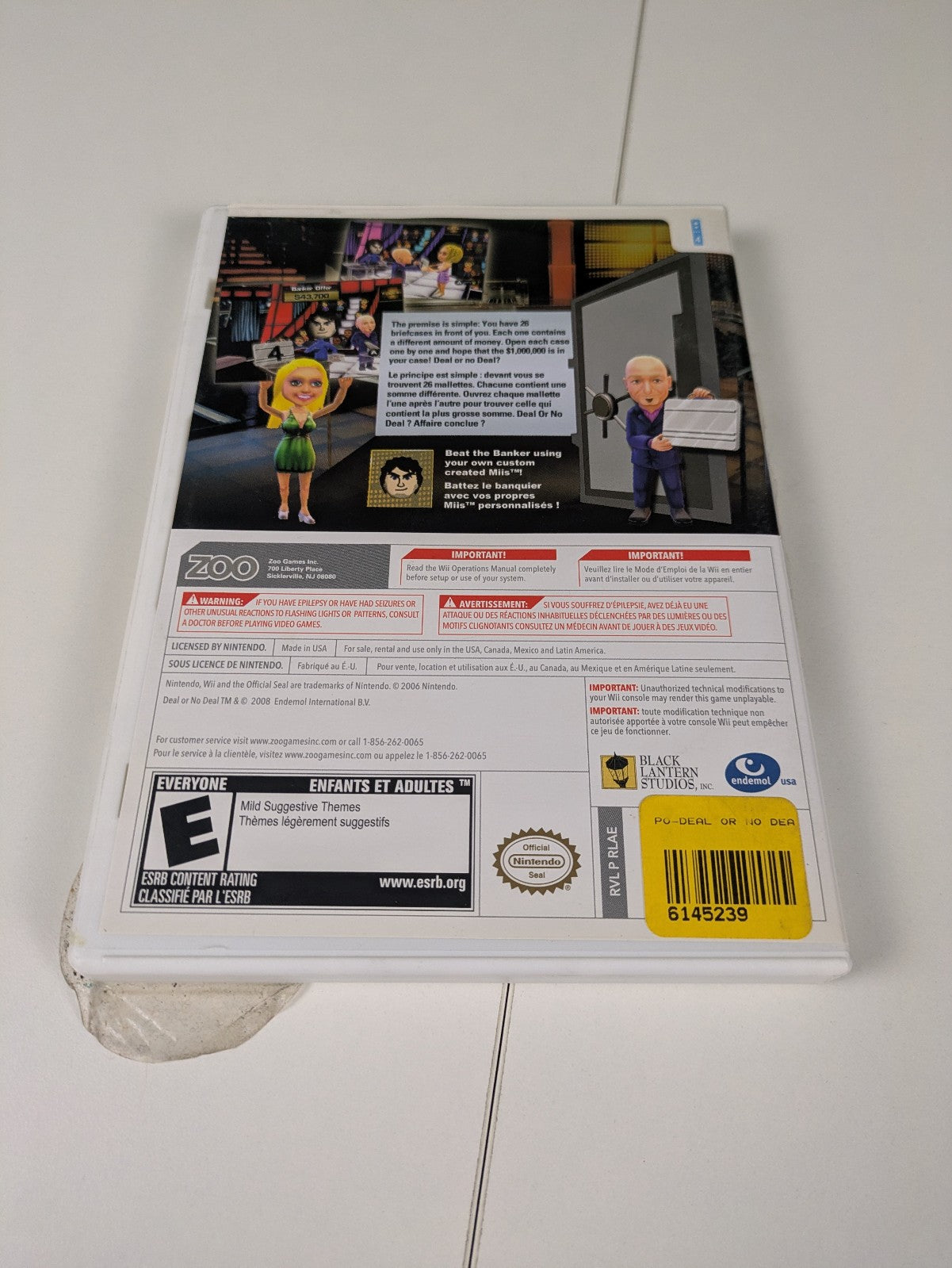 Deal or No Deal (Nintendo Wii, 2007) CIB
