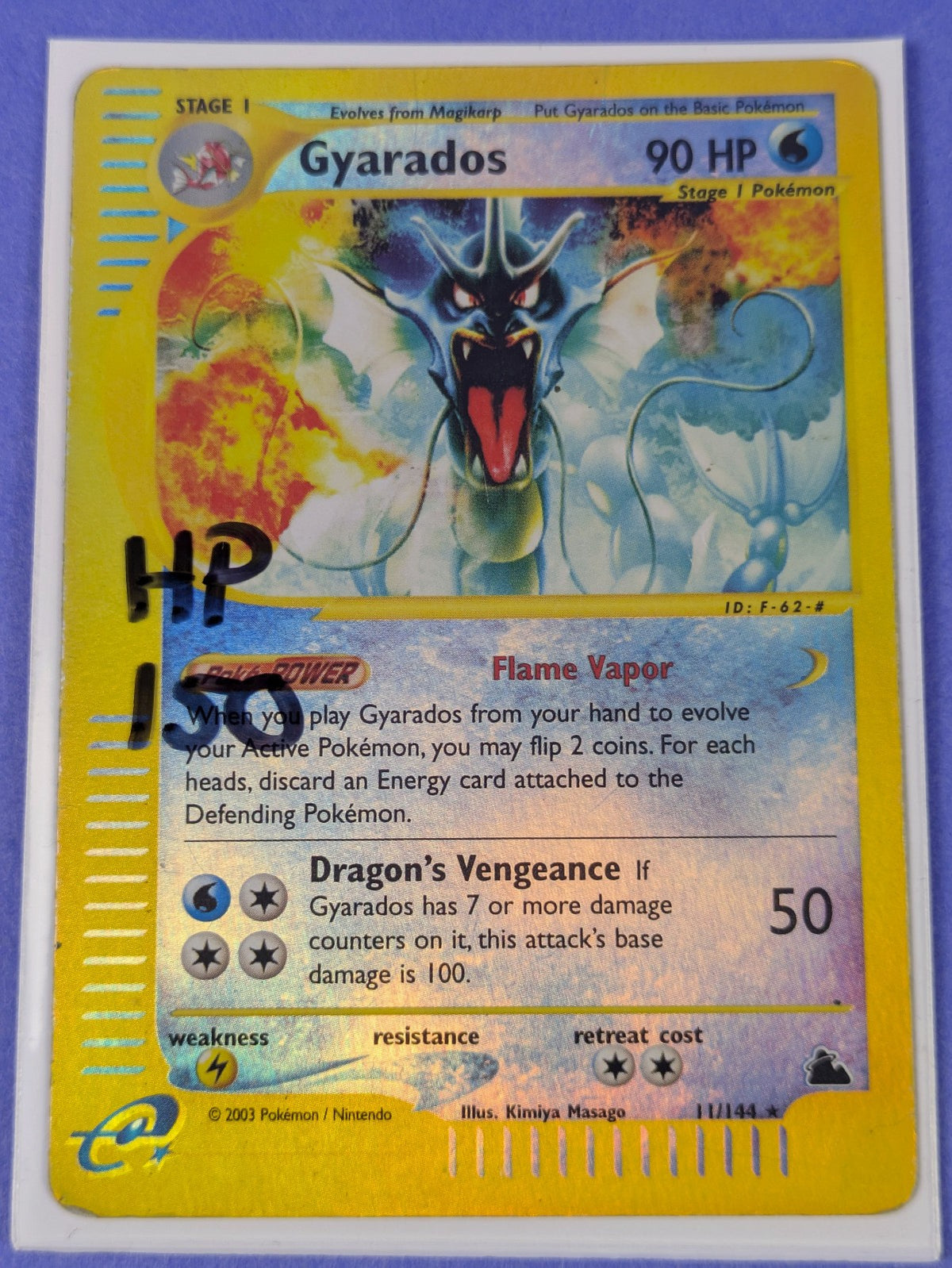 Gyarados [Reverse Holo] #11/144 Pokemon Skyridge - Pokemon Card - HP