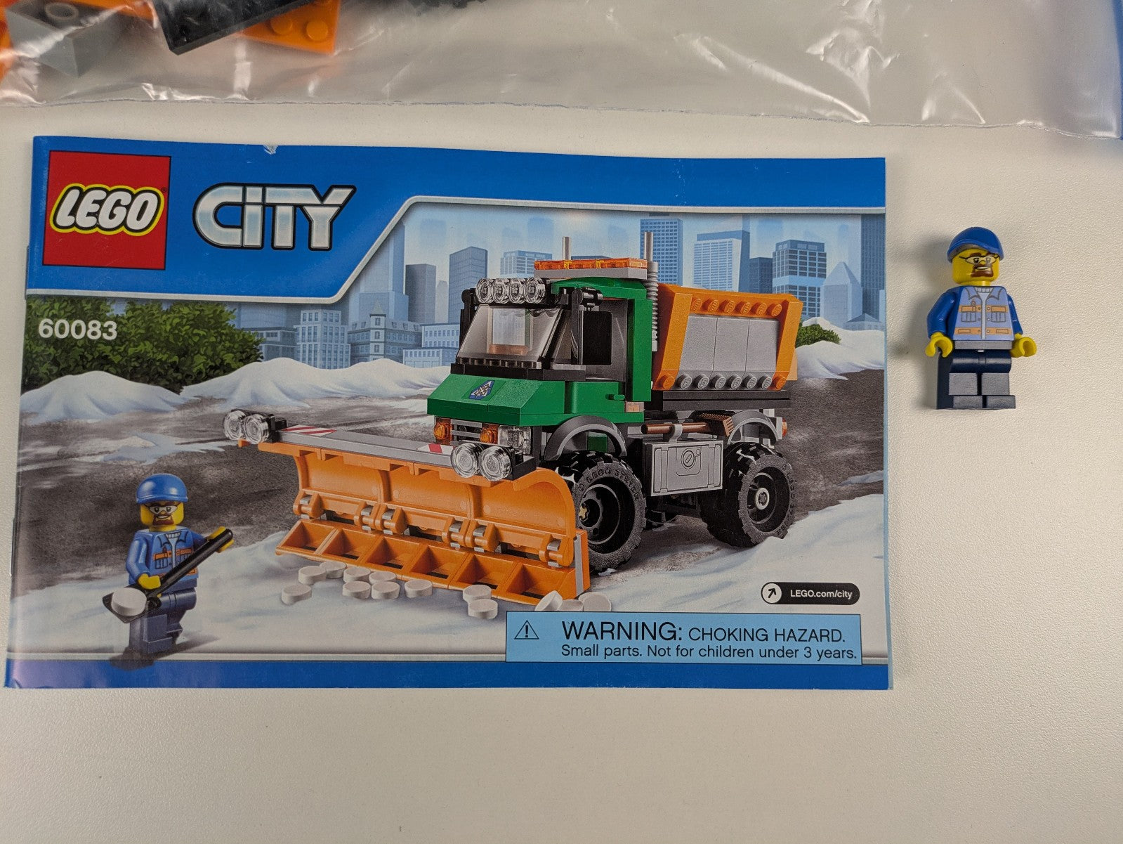 Lego Town: City: Traffic: Snowplow Truck Set 60083 - w/ Instructions