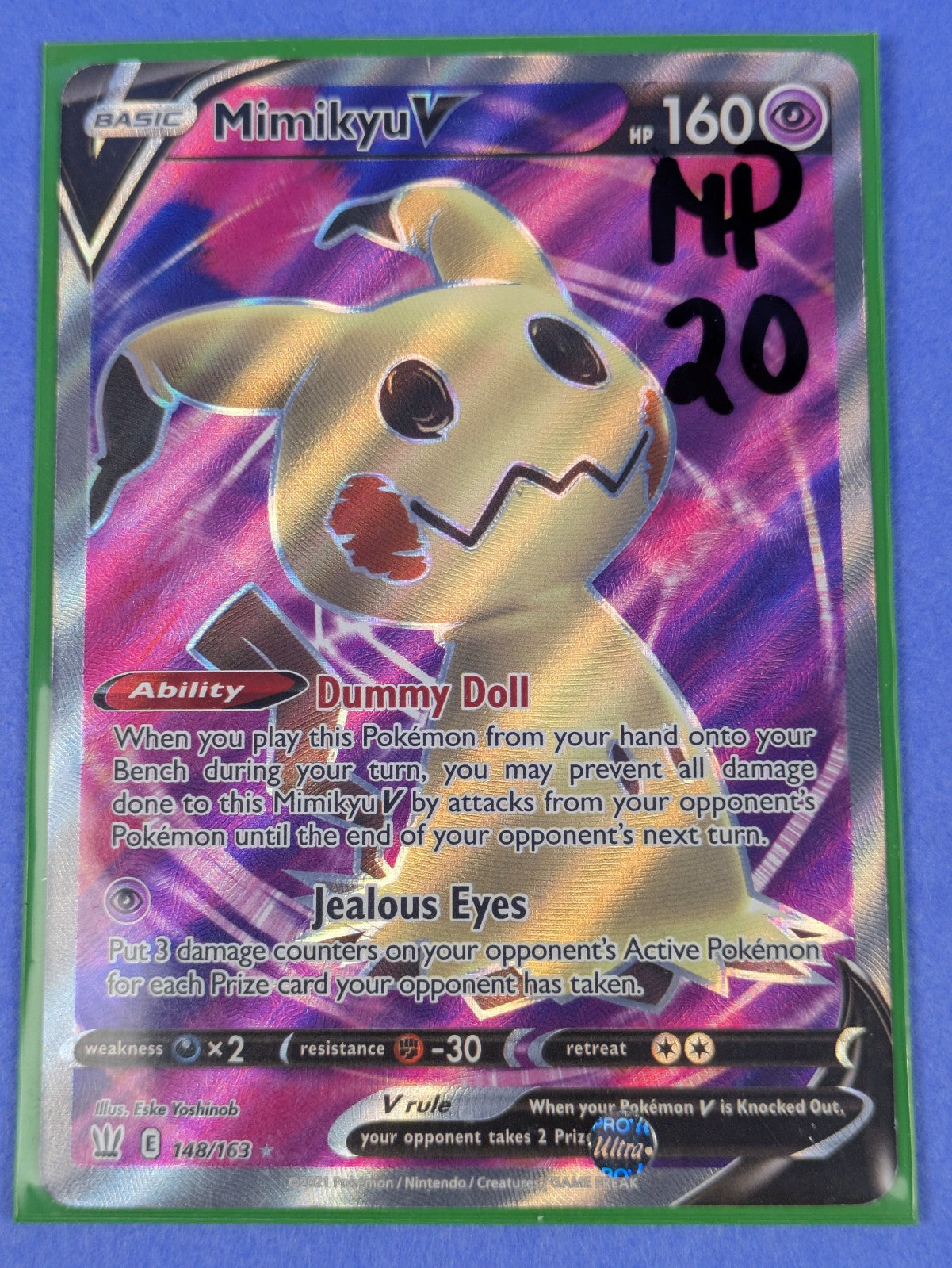 Mimikyu V - 148/163 - Full Art Ultra Rare Battle Styles - Pokemon Card - MP