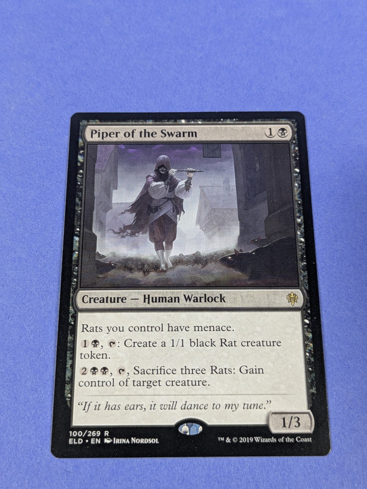 MTG Magic: Throne of Eldraine: Piper of the Swarm #100/269 Rare - LP