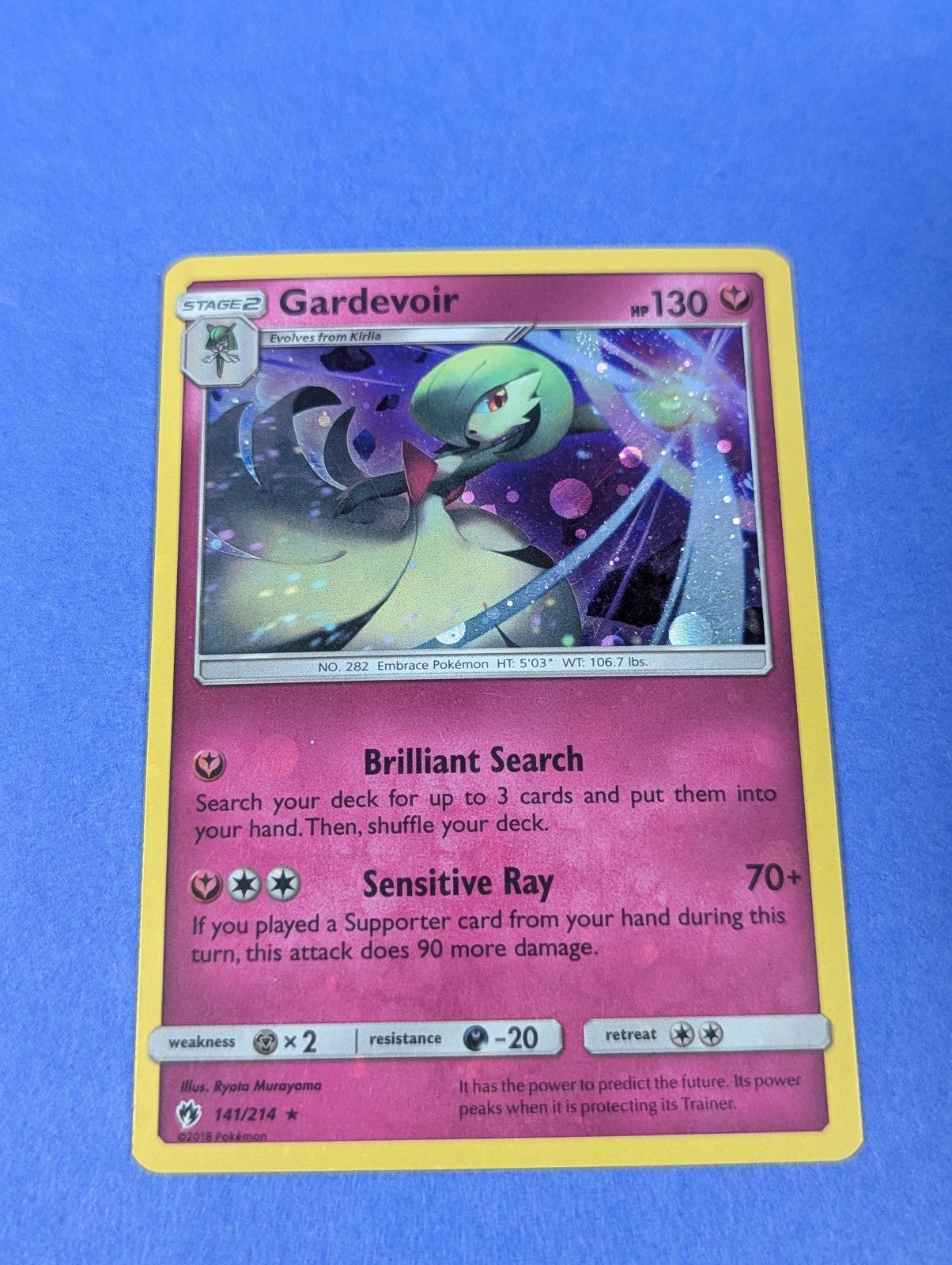 Gardevoir - 141/214 - Rare Holo Lost Thunder - Pokemon Card - NM