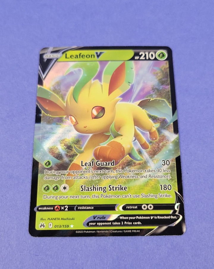 Leafeon V - 013/159 - Ultra Rare Holo Crown Zenith - Pokemon Card - LP