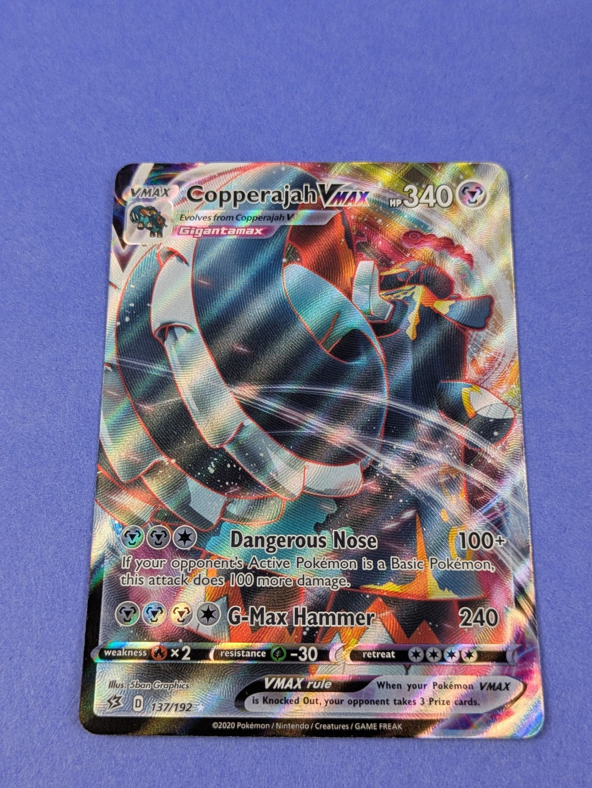 Copperajah VMAX - 137/192 - Ultra Rare Holo Rebel Clash - Pokemon Card - NM