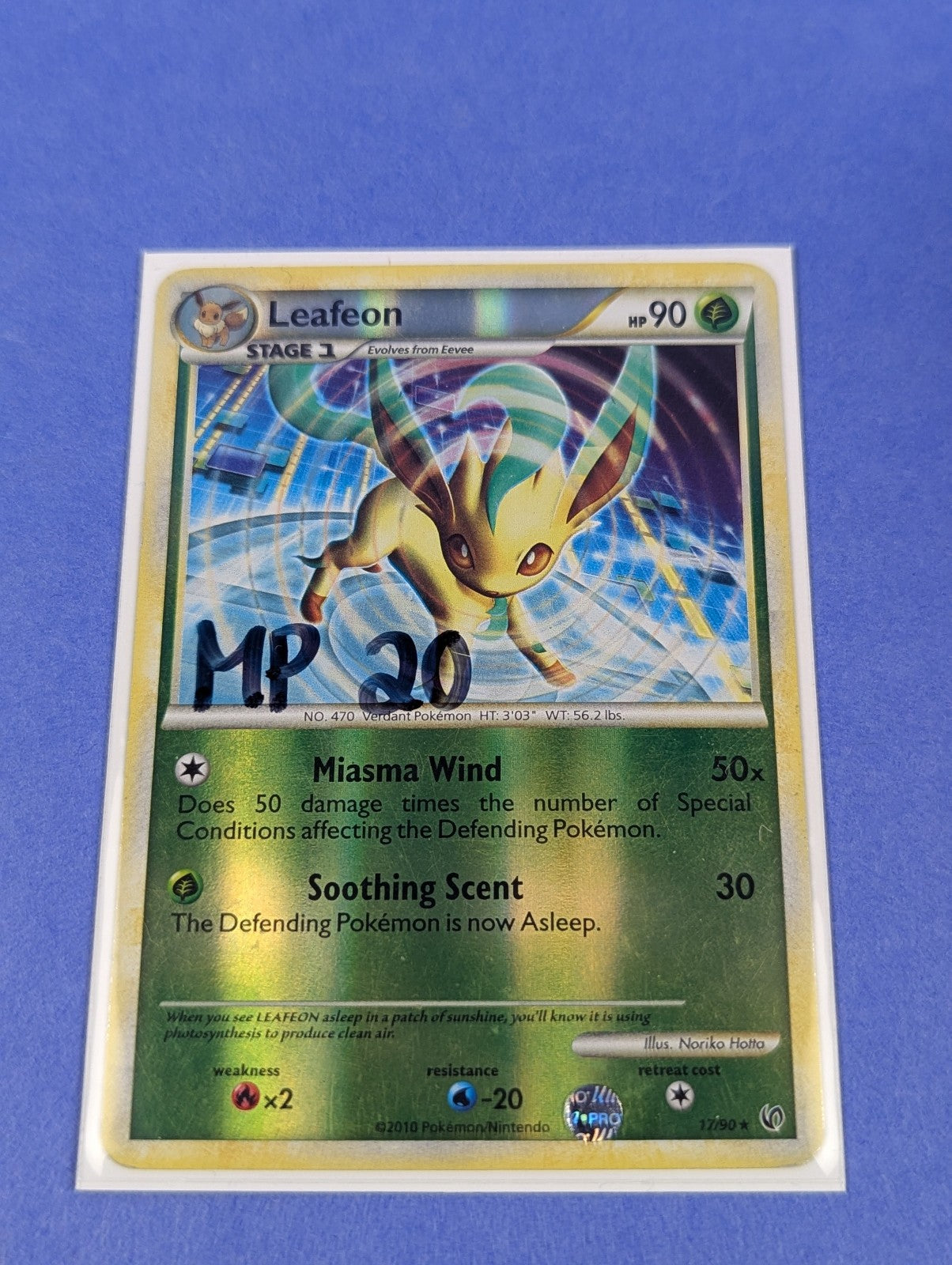 Leafeon - 17/90 - Rare Reverse Holo HS Undaunted - Pokemon Card - MP
