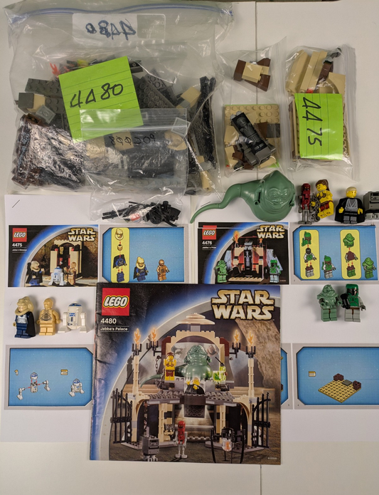 Lego Star Wars: Jabba's Palace Kit Set K4480 - 3 Sets 4476, 4480, & 4475
