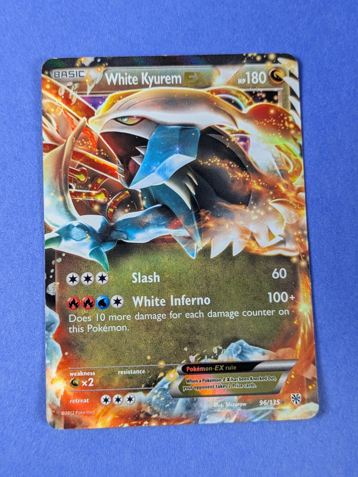 White Kyurem EX - 96/135 - Ultra Rare Holo Plasma Storm - Pokemon Card - NM