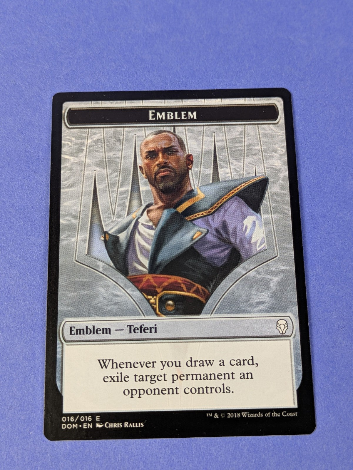 MTG Magic: Dominaria Tokens: Teferi, Hero of Dominaria Emblem #016/016 Emblem NM