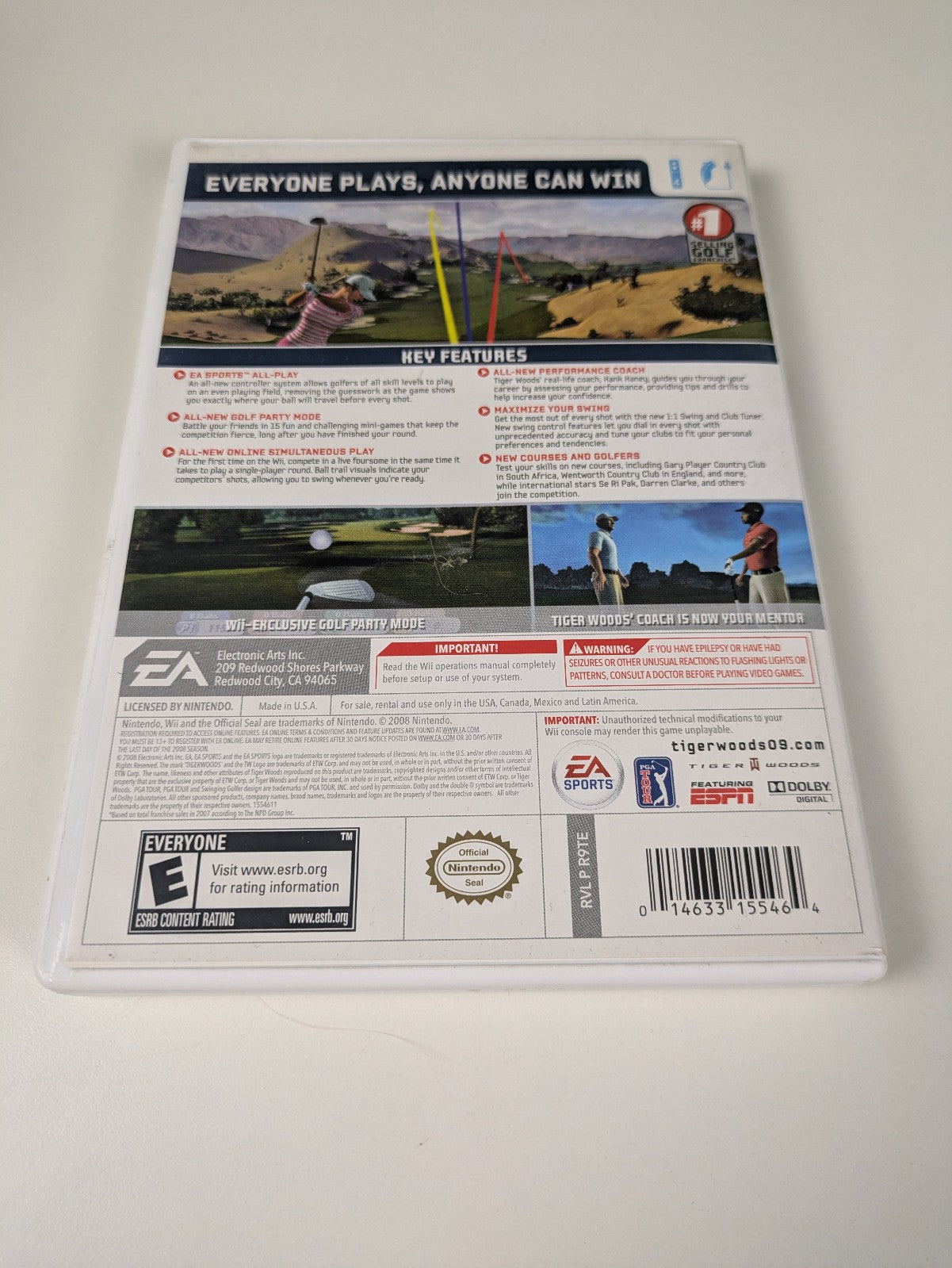 Tiger Woods PGA Tour 09 All-Play (Nintendo Wii, 2008) CIB