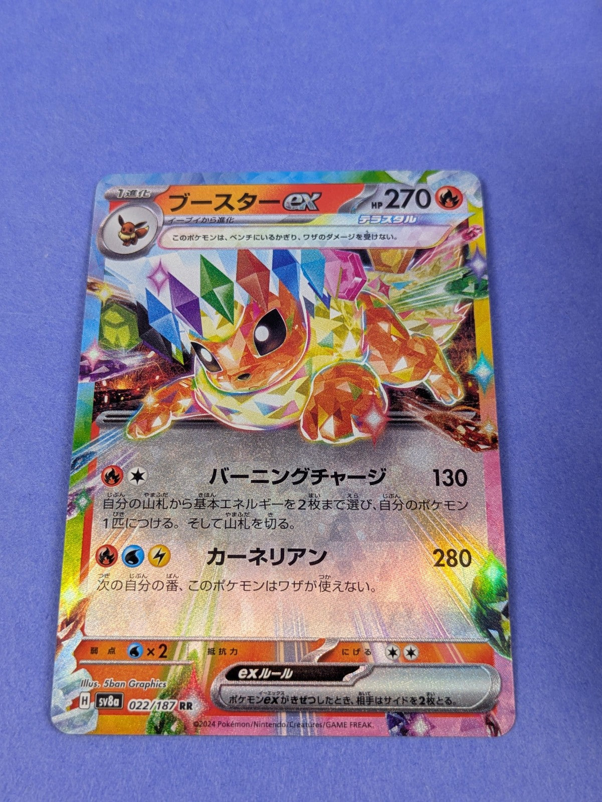 Flareon EX - 022/187 - RR Holo SV8a: Terastal Fest EX  Japanese - Pokemon - NM