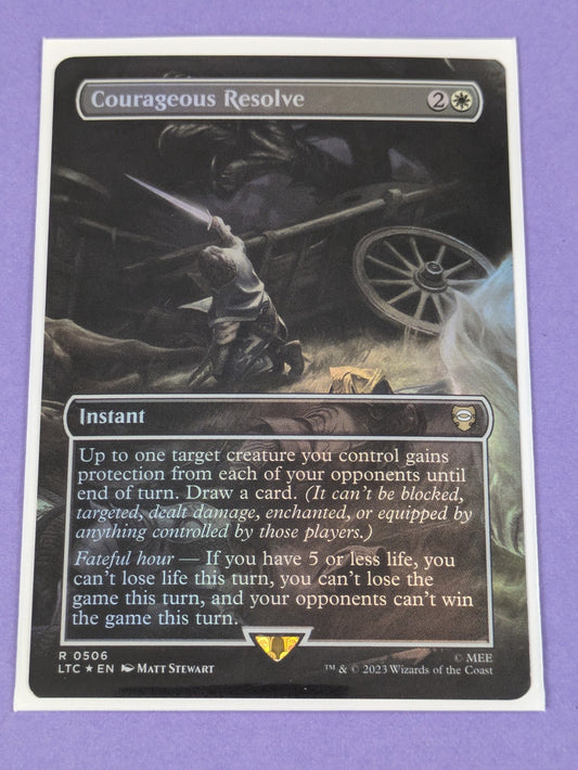 MTG: The Lord of the Rings: Courageous Resolve Borderless Foil #0506 Rare - NM