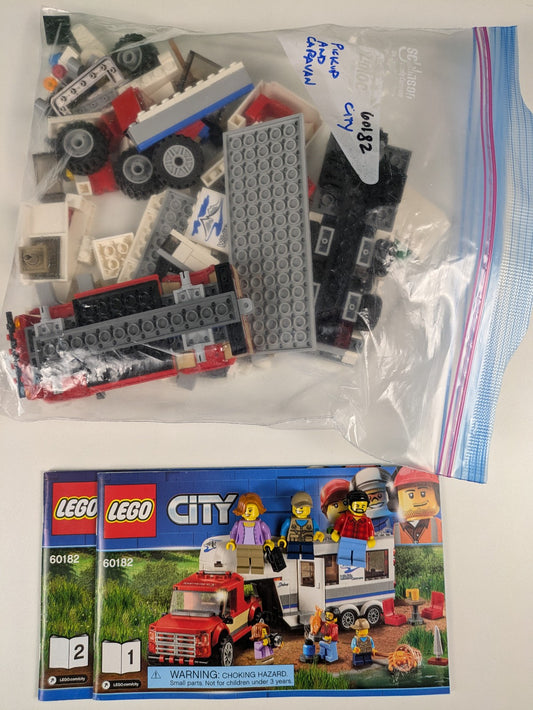 Lego Town: City: Recreation: Pickup & Caravan Set 60182 - w/ Instructions