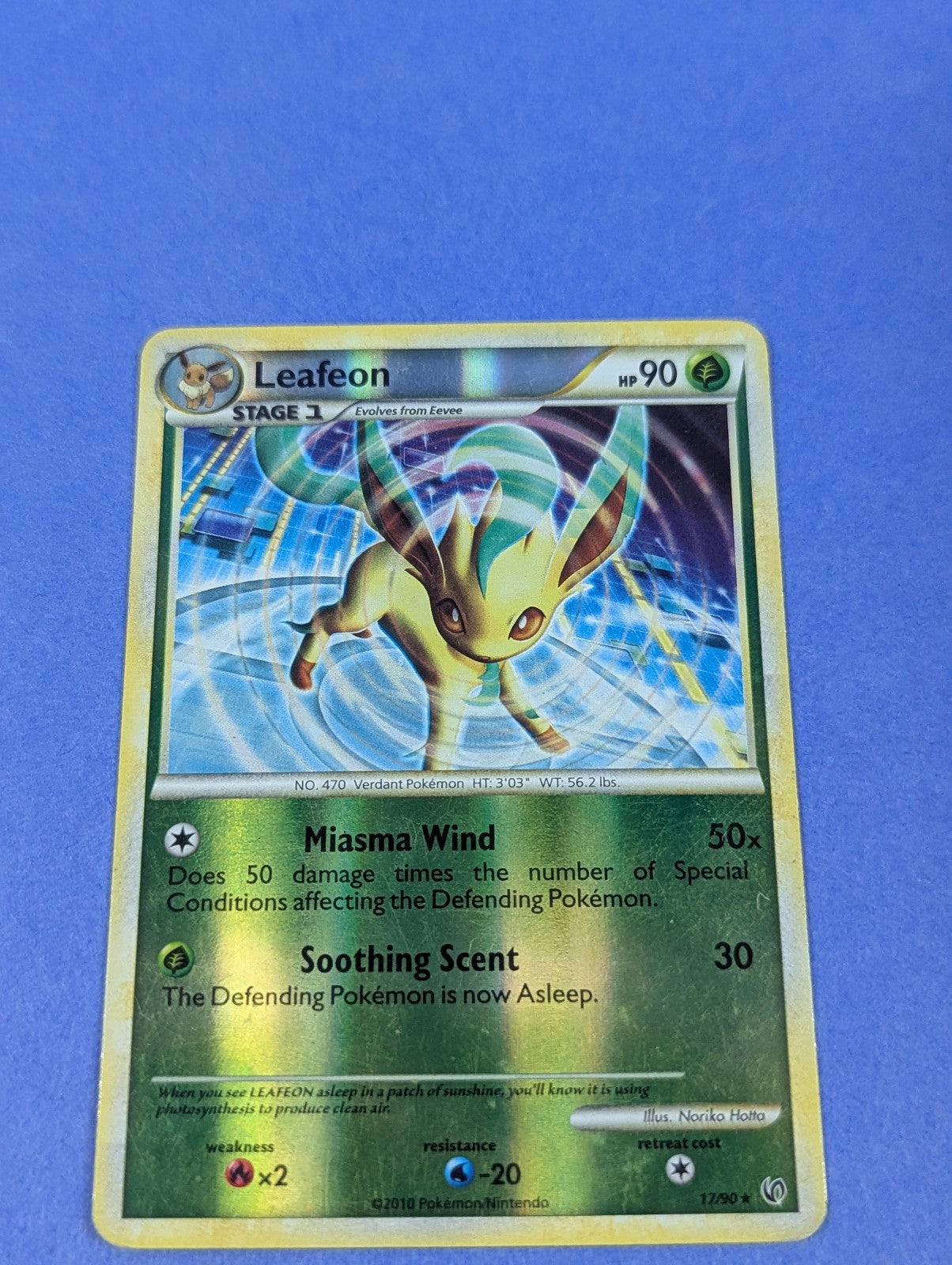Leafeon - 17/90 - Rare Reverse Holo HS Undaunted - Pokemon Card - MP