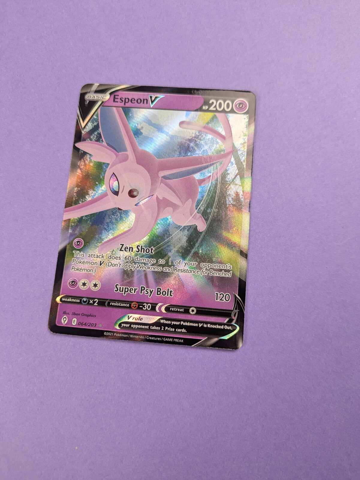 Espeon V - 064/203 - Ultra Rare Sword & Shield: Evolving Skies- Pokemon Card-NM