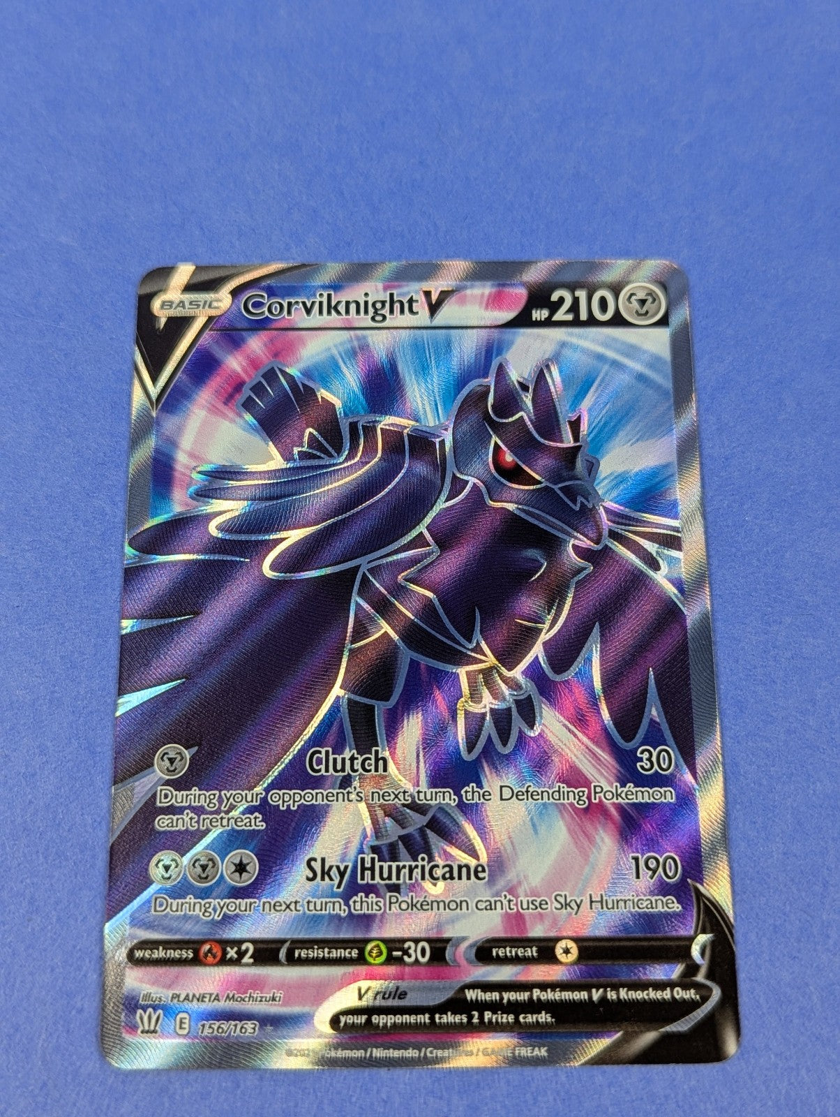 Corviknight V - 156/163 - Full Art Ultra Rare Holo Battle Styles - Pokemon - NM