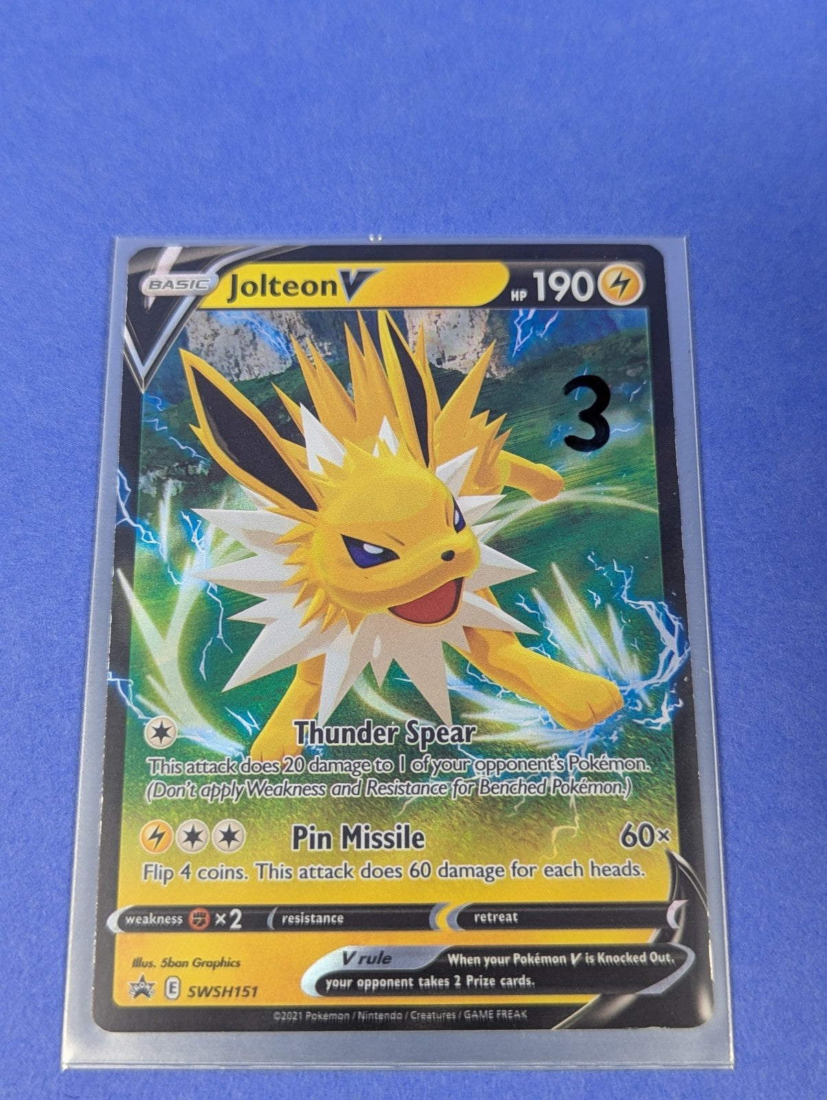 Jolteon V - SWSH151 - Holo Promo Sword & Shield Promos - Pokemon Card - LP
