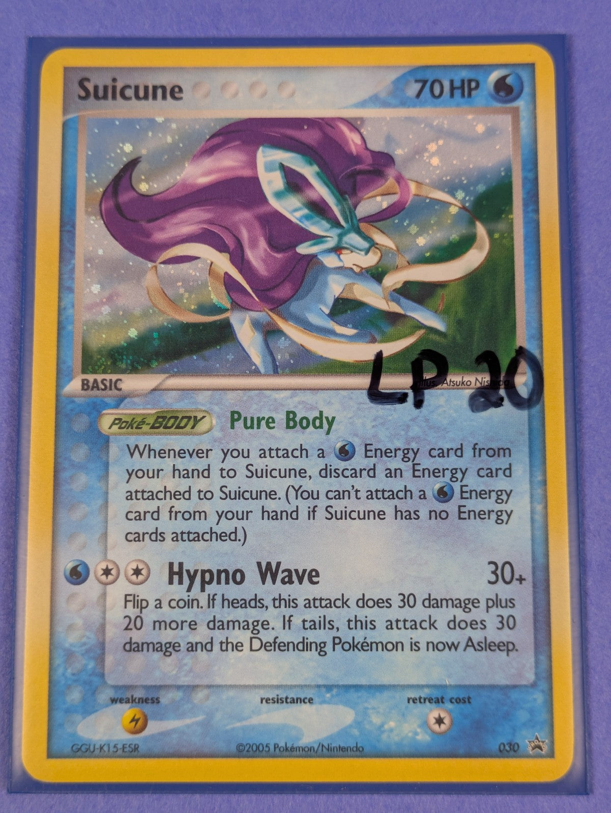 Suicune - 030 - Holo Rare Nintendo Black Star Promos - Pokemon Card - LP
